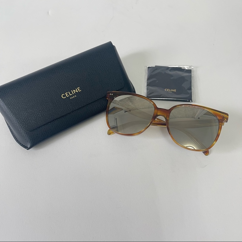 Celine Cat Eye 57mm Sunglasses In Havana Color New In Case